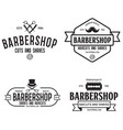 set vintage barbershop labels templates vector image