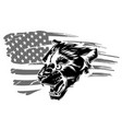 embroidery tiger head and rippled american flag vector image vector image