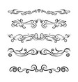 hand drawn decorative swirls dividers and borders vector image