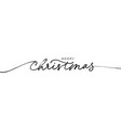 merry christmas brush lettering vector image vector image