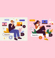 people searching online set vector image vector image