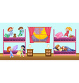 children sleeping in bedroom vector image vector image