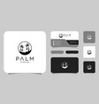 palm tree logo design and business card vector image vector image