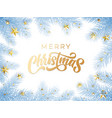 gold christmas text greeting card on white snow vector image
