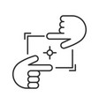 hands frame linear icon vector image