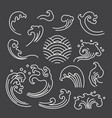 japan water wave icon set vector image