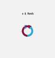 o- letter abstract icon and hands logo design vector image