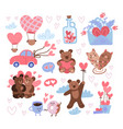 saint valentine day sticker set feast st vector image vector image
