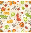 cute bugs colorful seamless pattern vector image