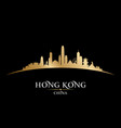 hong kong china city skyline silhouette black vector image vector image