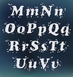 Melting ice cream font alphabet letters Royalty Free Vector