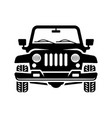 off road car front view black vector image