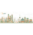china city skyline famous landmarks in vector image