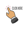 click here button vector image