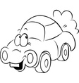 Funny vehicles in outline Royalty Free Vector Image