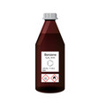 lab bottle with chemical solvent benzene vector image