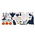 halloween symbols hand drawn vector image