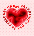 happy valentines day 3d paper cut heart concept vector image vector image