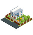 isometric apartment house building cottage vector image