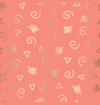 rose gold abstract doodle shapes seamless pattern vector image vector image