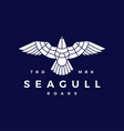 seagull roar flat flying logo icon vector image vector image