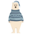cartoon polar bear cute in a sweater vector image vector image