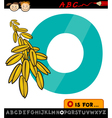 letter o with oat cartoon vector image