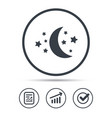 moon and stars icon night sleep sign vector image