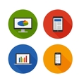 responsive design flat icons set vector image