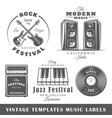 set of vintage musical labels templates vector image