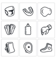 sports equipment for martial arts icons set vector image