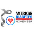 american diabetes awareness month banner vector image