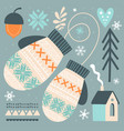 beautiful abstract postcard with winter gloves vector image