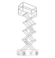 Scissor lift concept outline Royalty Free Vector Image