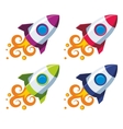 set of colourful rockets vector image vector image