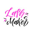brows and lashes lettering vector image