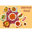 dinner meal top view icon for food theme design vector image