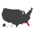 map of usa - florida vector image