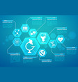 medical blue background poster vector image vector image