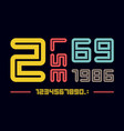 numbers font sport with and numeric vector image
