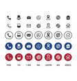 contact icons business card symbols vector image vector image