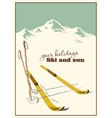 ski equipment in the snow vector image vector image