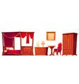 wooden furniture for old luxury bedroom vector image vector image