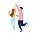 young dancing tiny stylish people vector image