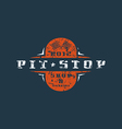 car pit stop badge with shabby texture vector image vector image