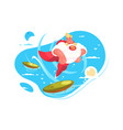 cartoon superhero with red cape vector image