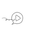 hand drawn player button icon sign doodle isolated vector image vector image