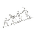 teamwork concept outline business people climbing vector image