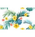 tropical pattern with green monstera leaves vector image