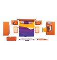 bedroom interior set top view vector image